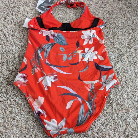 Athleta NWT Halter 1pc Floral Swimsuite Sz XS - Picture 6 of 8